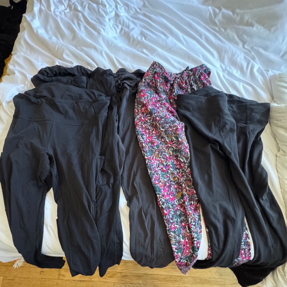 5 pairs of lululemon running tights size 12